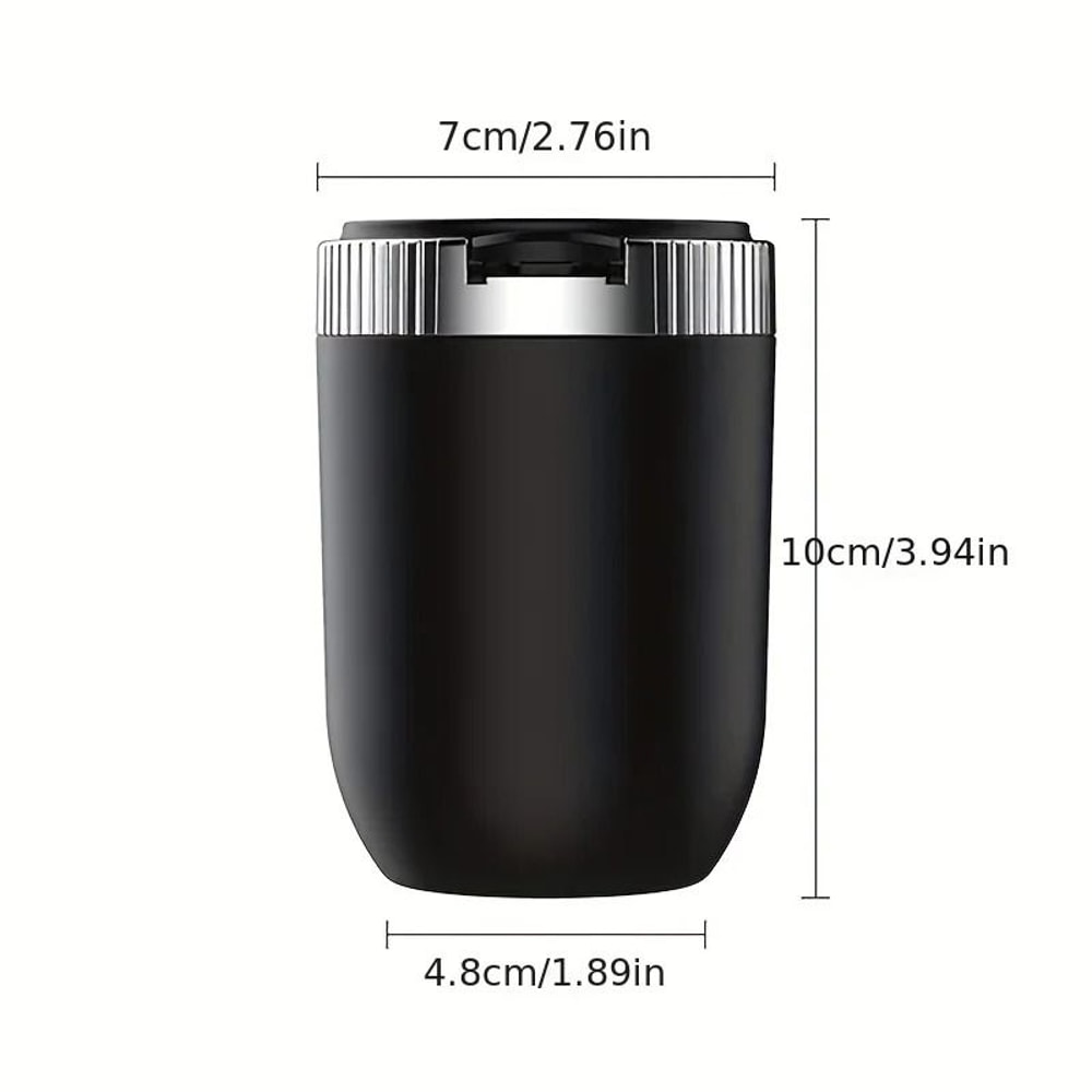 LED Car Ashtray With Lid Smokeless Stainless Steel Portable Auto Ash Tray 9