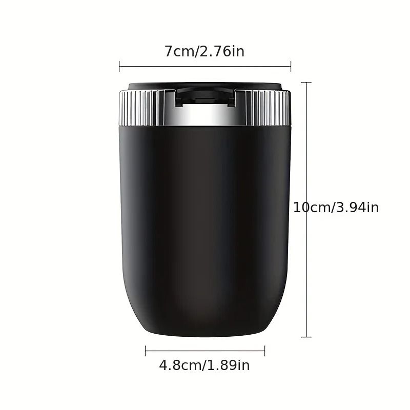 LED Car Ashtray With Lid Smokeless Stainless Steel Portable Auto Ash Tray 9