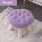Round Upholstered Footstool Small Decorative Ottoman Shoe Changing Stool For Living Room 6