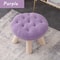 Round Upholstered Footstool Small Decorative Ottoman Shoe Changing Stool For Living Room 6