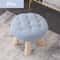 Round Upholstered Footstool Small Decorative Ottoman Shoe Changing Stool For Living Room 2