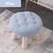 Round Upholstered Footstool Small Decorative Ottoman Shoe Changing Stool For Living Room 2