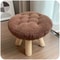 Round Upholstered Footstool Small Decorative Ottoman Shoe Changing Stool For Living Room 3