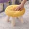 Round Upholstered Footstool Small Decorative Ottoman Shoe Changing Stool For Living Room 11