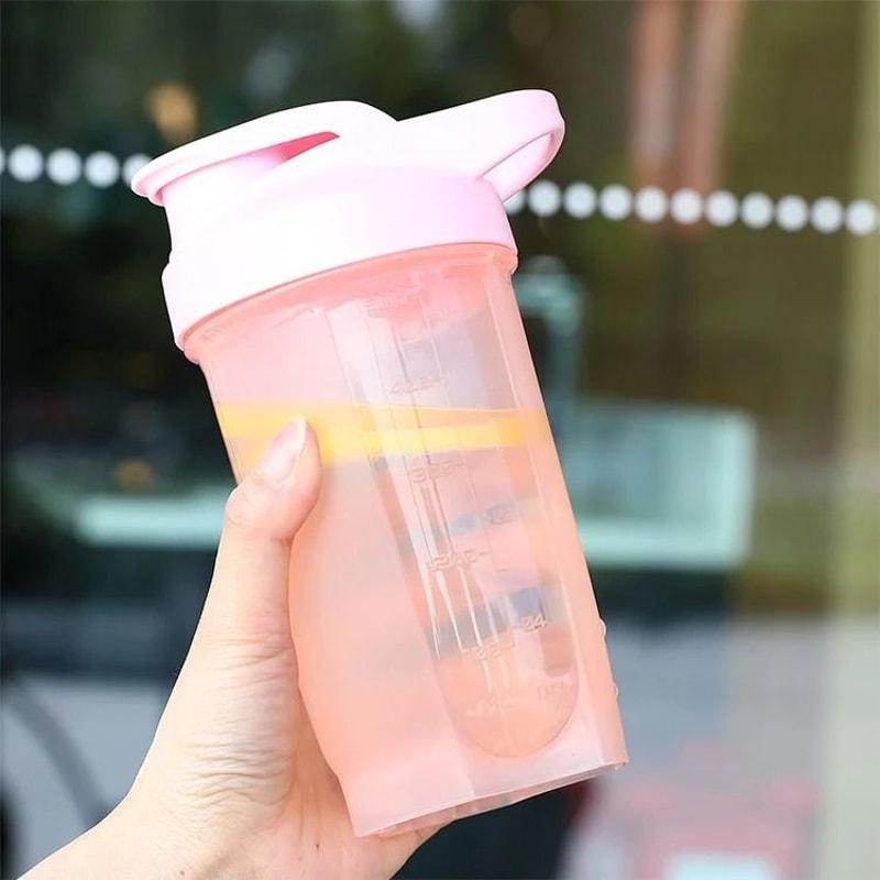 Protein Shaker Bottle Sports Water Bottle With Mixing Cup For Fitness And Gym Use 2
