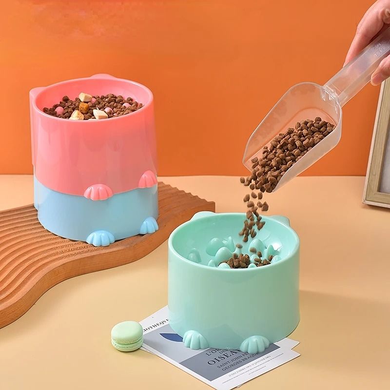 Slow Feeder Cat Bowl Anti Choking Pet Feeding Bowl With Neck Protection Design 0