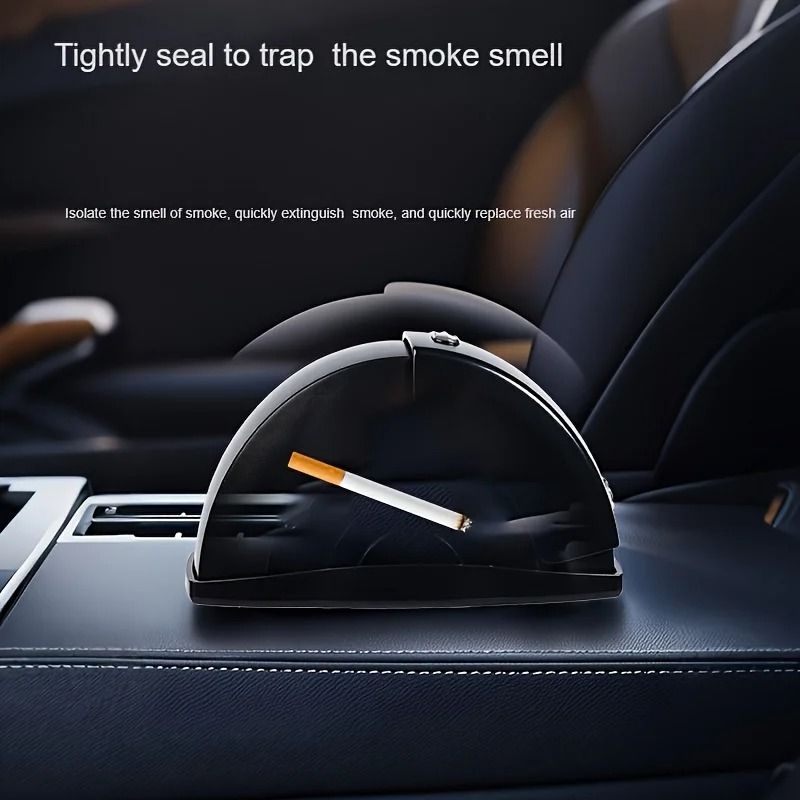 Premium Portable Car Ashtray With Lid Smokeless Odorless Cup Holder Design 2