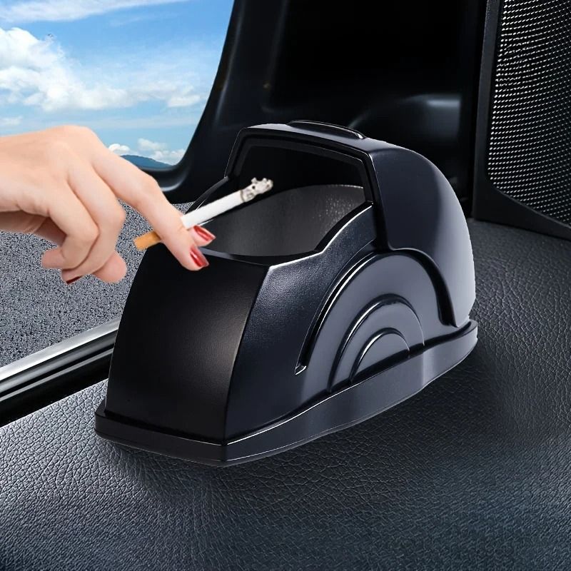 Premium Portable Car Ashtray With Lid Smokeless Odorless Cup Holder Design 0