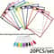 Extra Large Reusable Dry Erase Pockets Set Classroom Worksheet Sleeves 20pcs 6