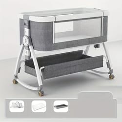 portable bedside baby crib adjustable co sleeper foldable bassinet with wheels