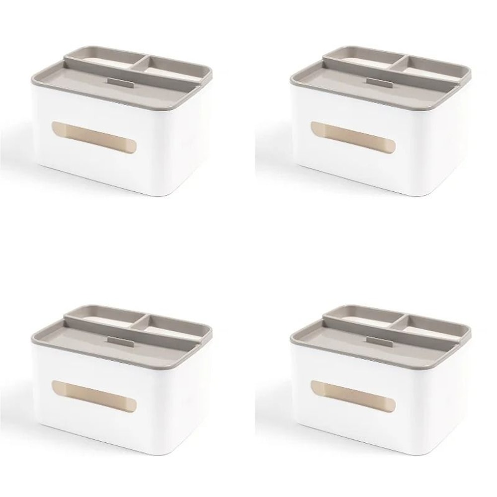 Multi Functional Desktop Storage Box Tissue Organizer With Drawer And Remote Holder 6