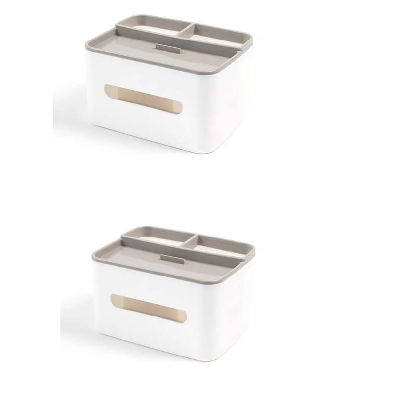 Multi Functional Desktop Storage Box Tissue Organizer With Drawer And Remote Holder 4