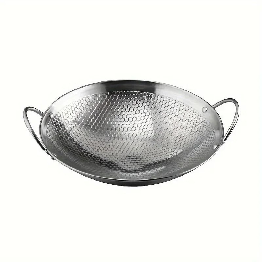 29cm Stainless Steel Honeycomb Nonstick Pan Scratch Resistant Frying Skillet 0