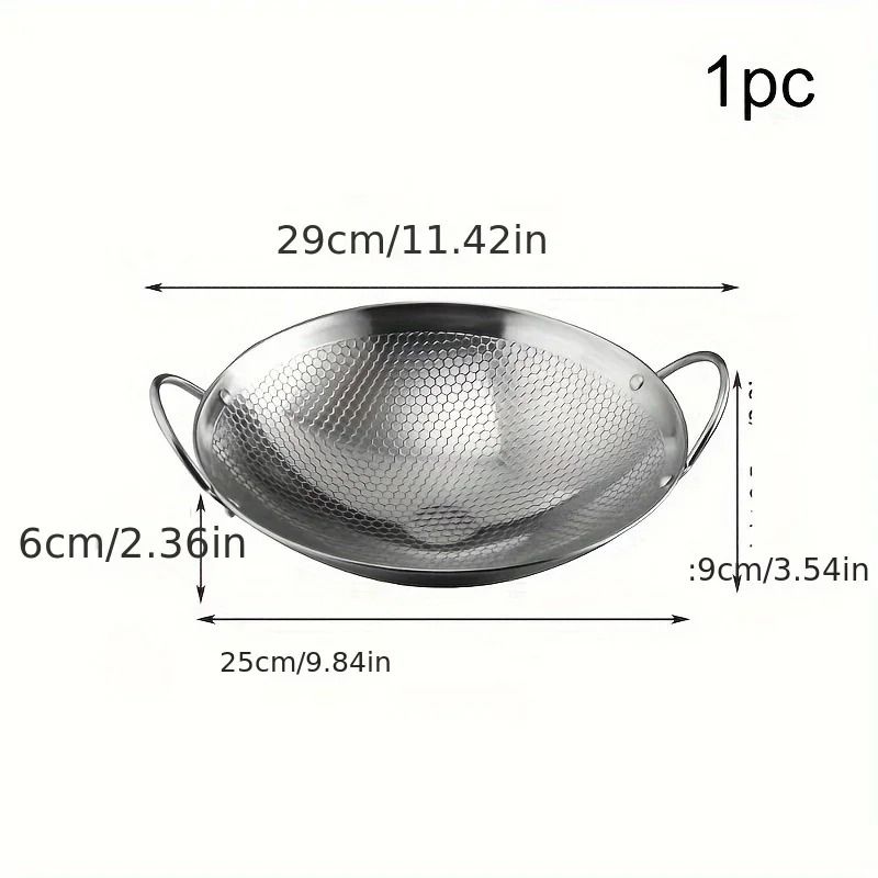 29cm Stainless Steel Honeycomb Nonstick Pan Scratch Resistant Frying Skillet 2