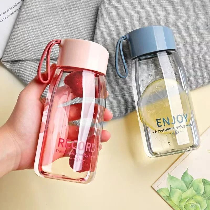 380ml Portable Transparent Water Bottle Lightweight Sports Student Cup 9