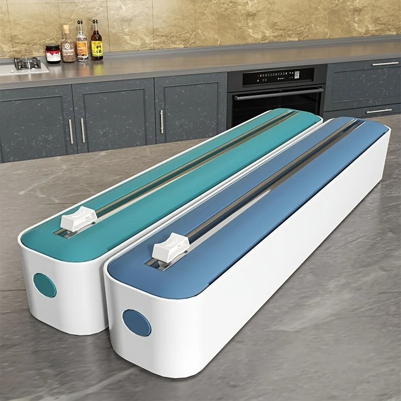 Plastic Wrap Dispenser With Cutter Kitchen Organizer For Foil And Cling Wrap 5