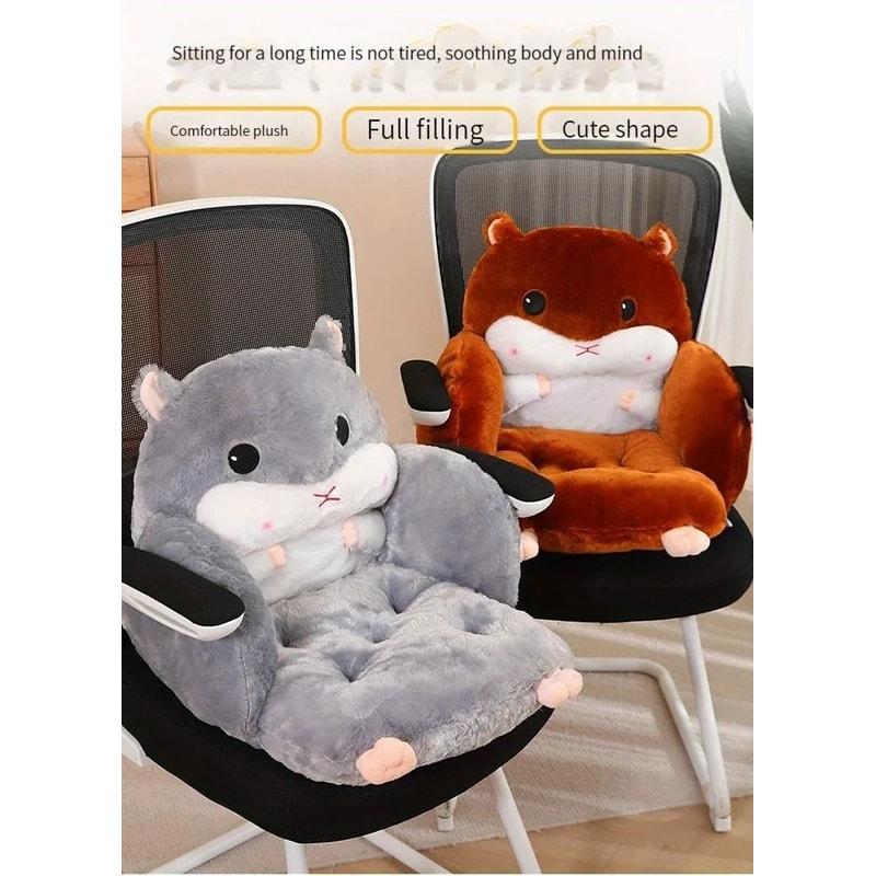 Cute Hamster Plush Cushion Soft Backrest Sofa Pillow Half Surround Seat Support 6