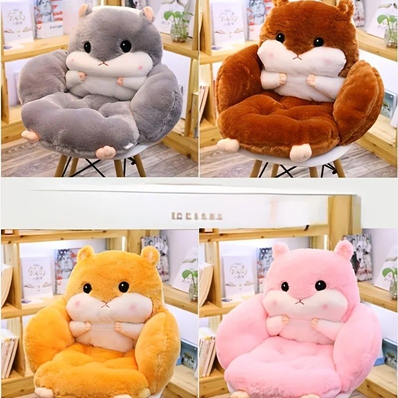 Cute Hamster Plush Cushion Soft Backrest Sofa Pillow Half Surround Seat Support 8