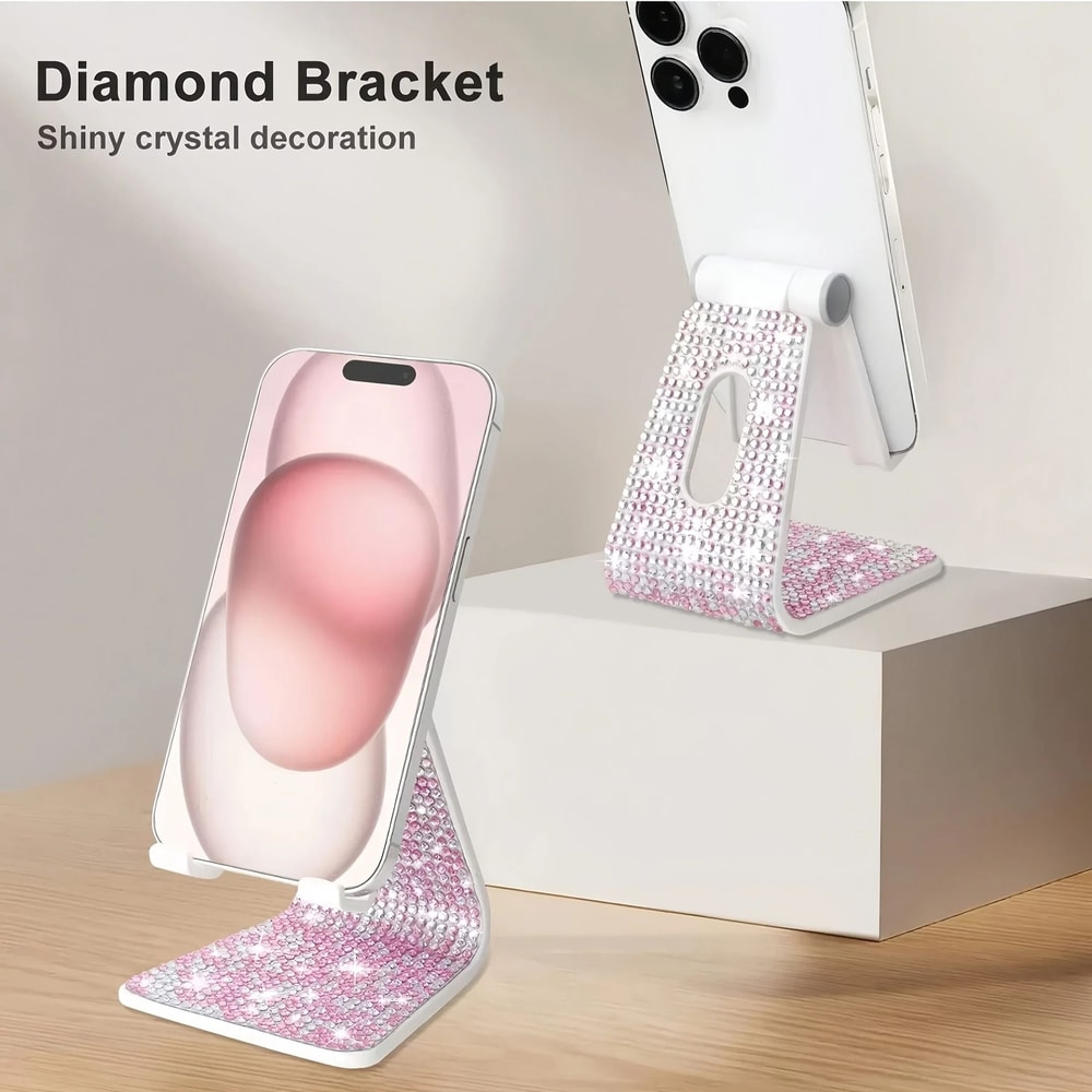 Sparkling Diamond Phone Stand For Desk Adjustable Tablet And Mobile Holder 9