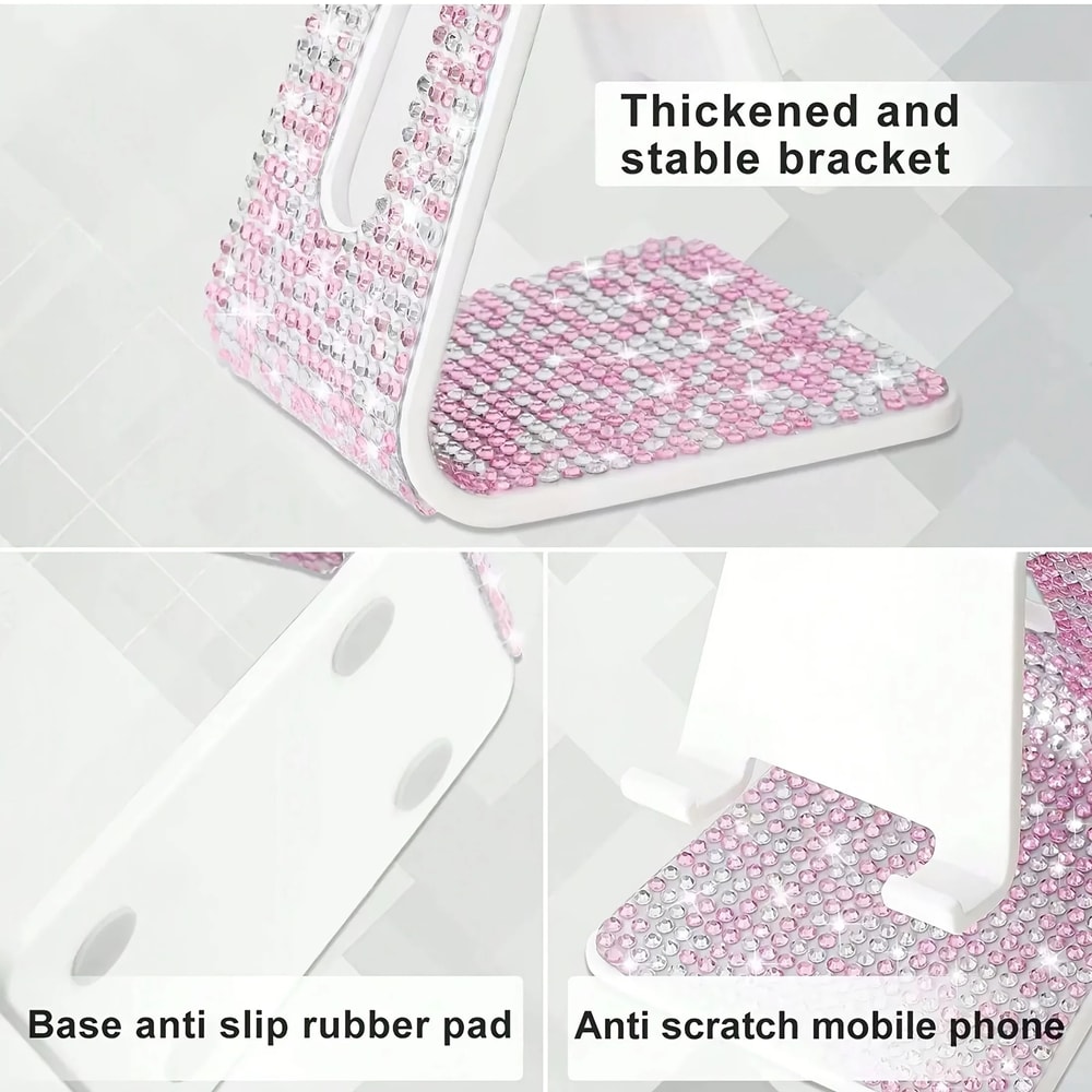 Sparkling Diamond Phone Stand For Desk Adjustable Tablet And Mobile Holder 5