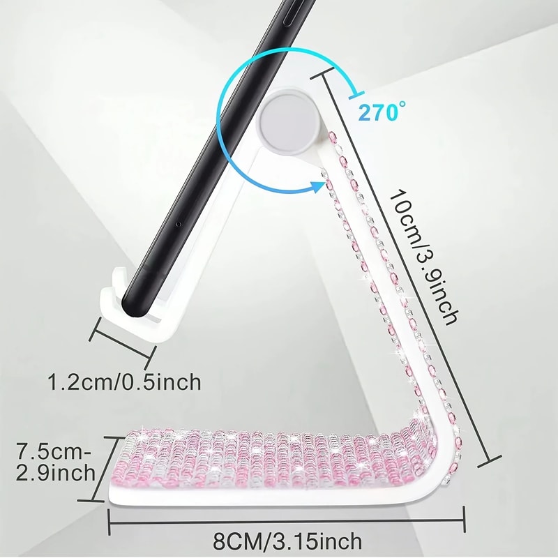Sparkling Diamond Phone Stand For Desk Adjustable Tablet And Mobile Holder 8