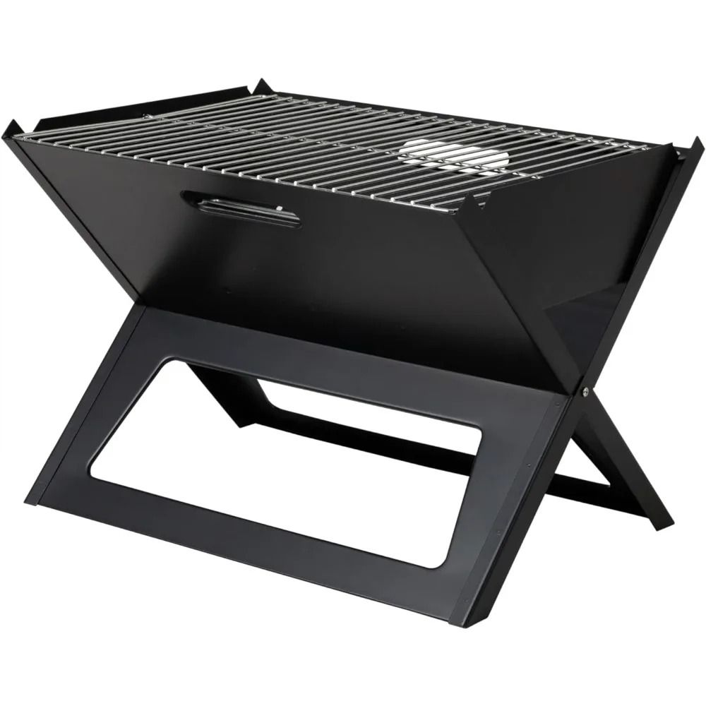 Portable Notebook Folding BBQ Grill Compact Charcoal Camping Barbecue Stove 0