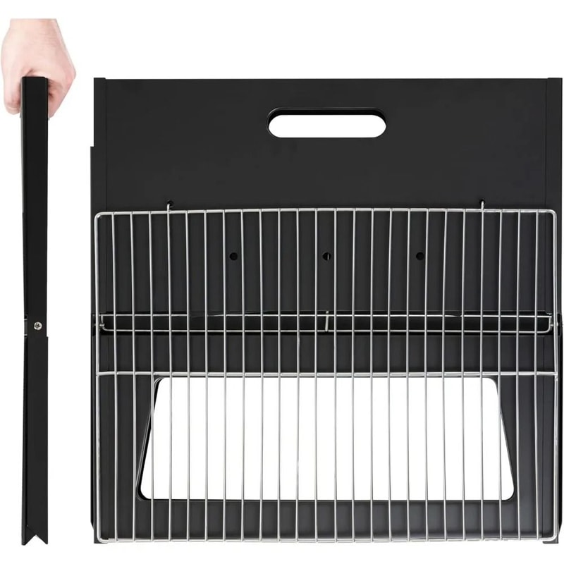 Portable Notebook Folding BBQ Grill Compact Charcoal Camping Barbecue Stove 4