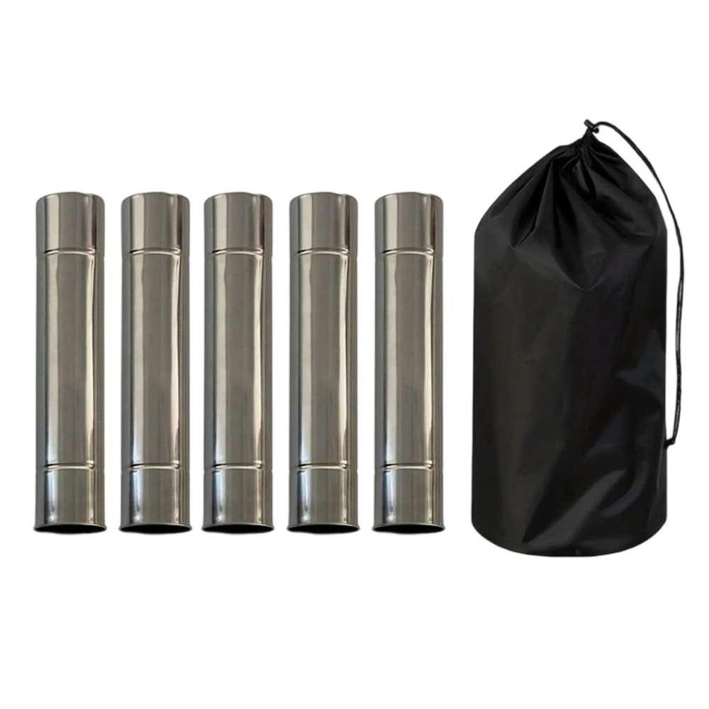 Stainless Steel Stove Pipe Extension Kit Wood Stove Flue Chimney Pipe Set 6pcs 2