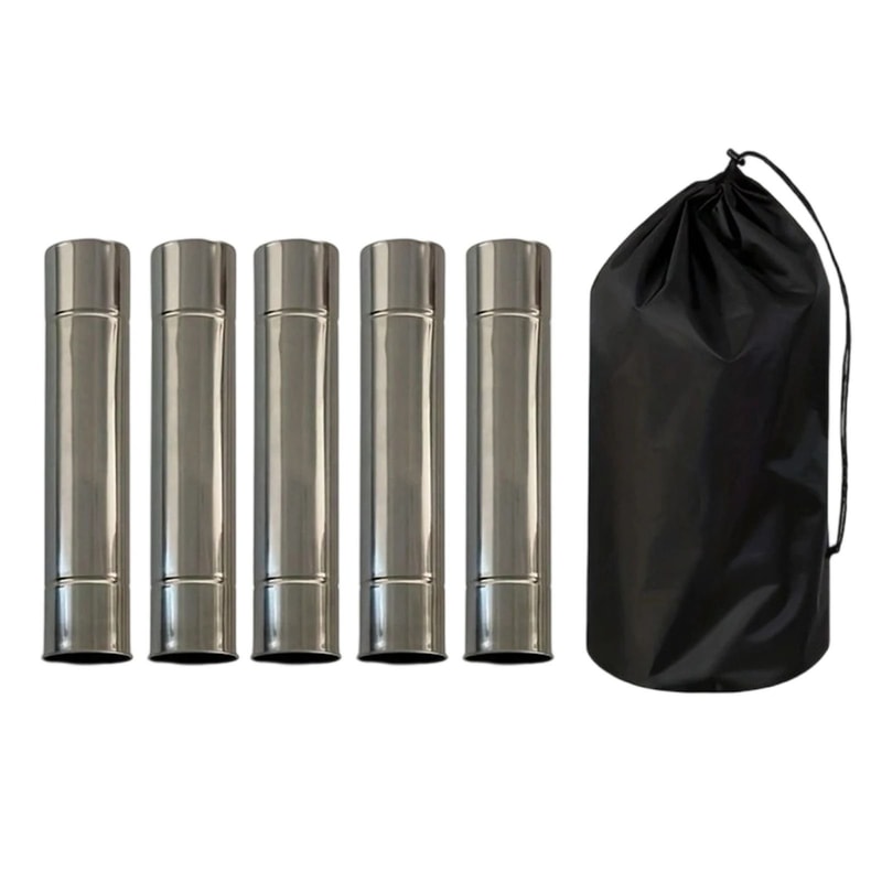 Stainless Steel Stove Pipe Extension Kit Wood Stove Flue Chimney Pipe Set 6pcs 2