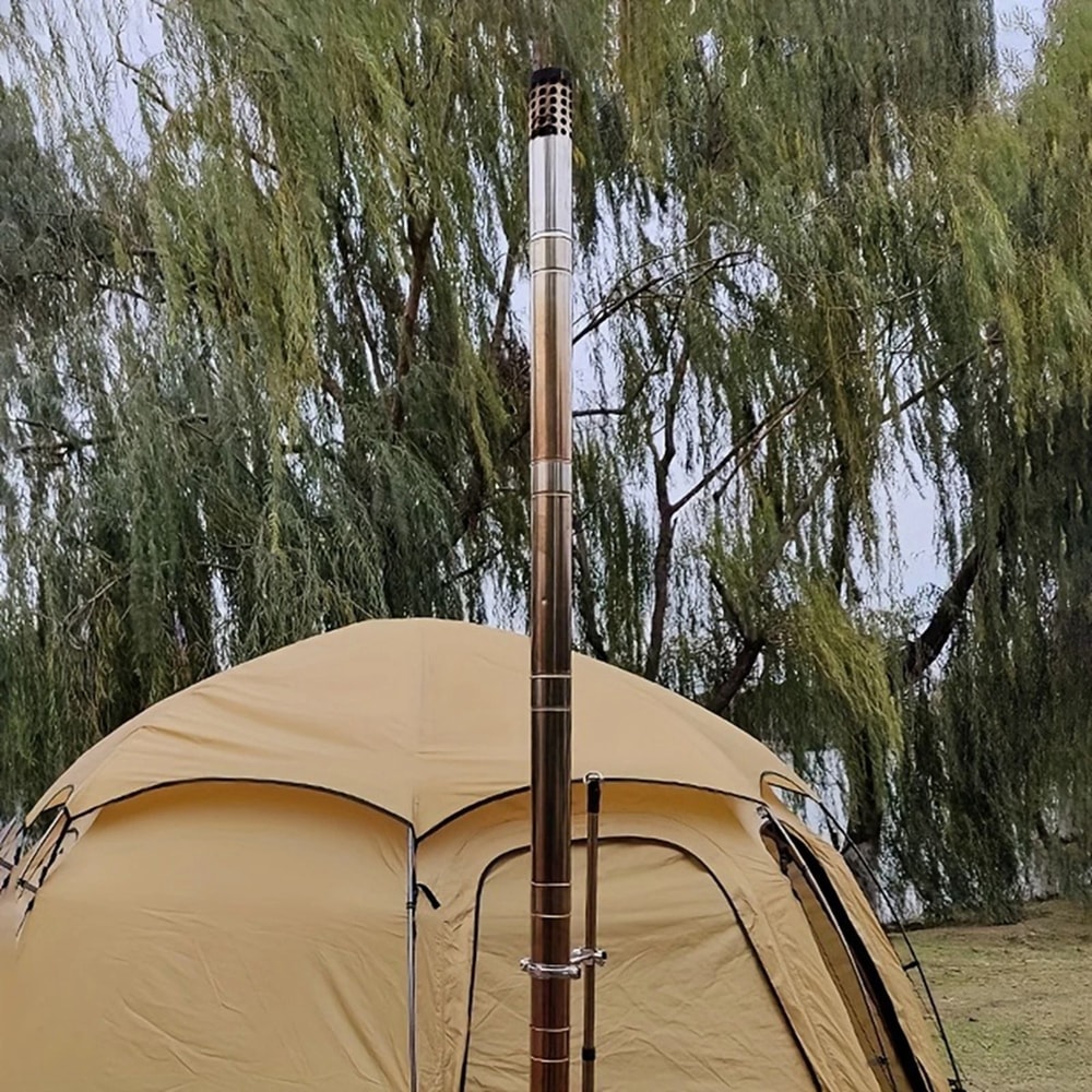 Stainless Steel Stove Pipe Extension Kit Wood Stove Flue Chimney Pipe Set 6pcs 8