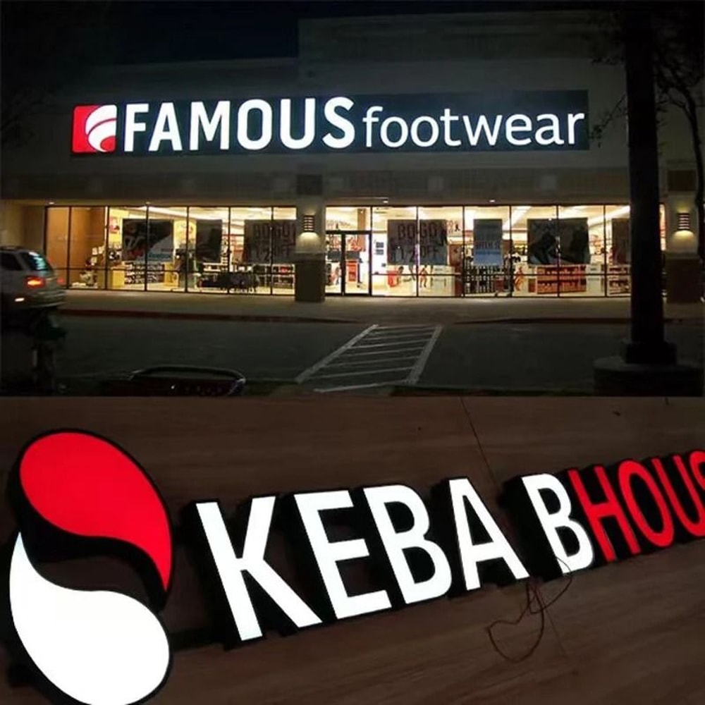 Custom LED Backlit Metal Logo Sign For Business Wall Display 5