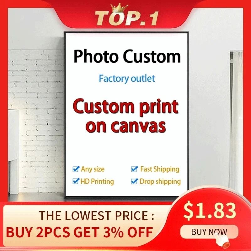 Custom Canvas Print Personalized Photo Wall Art Large HD Poster 9