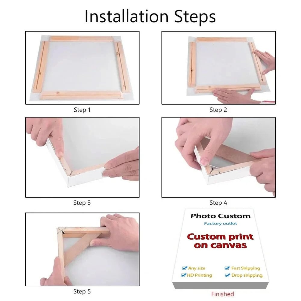 Custom Canvas Print Personalized Photo Wall Art Large HD Poster 4