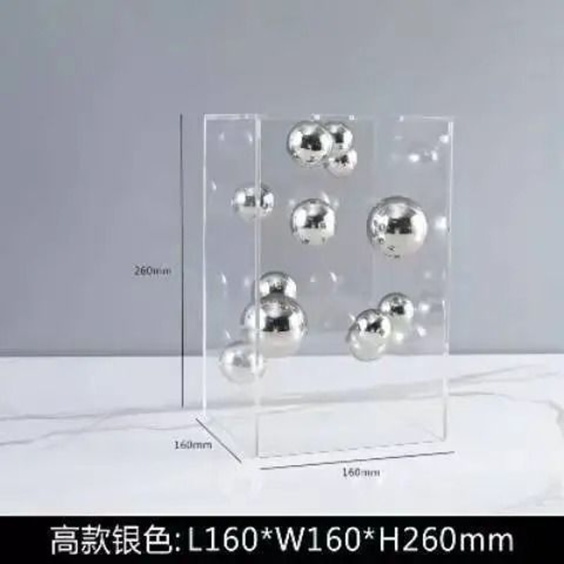 Clear Acrylic Square Display Box Decorative Sphere Cover Modern Home Decor 1