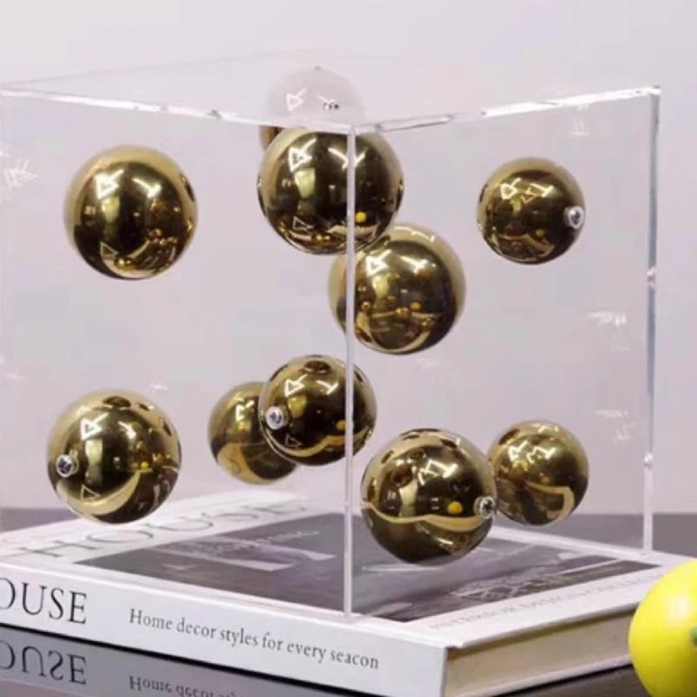 Clear Acrylic Square Display Box Decorative Sphere Cover Modern Home Decor 11