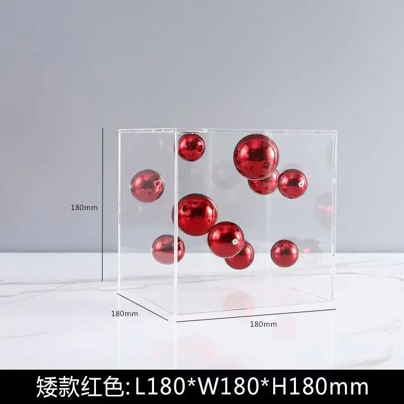 Clear Acrylic Square Display Box Decorative Sphere Cover Modern Home Decor 6