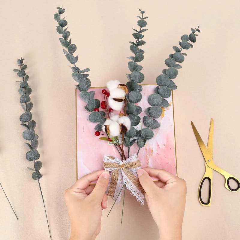 Artificial Eucalyptus Stems Set Greenery Branches For Vase And Centerpiece Decor 3