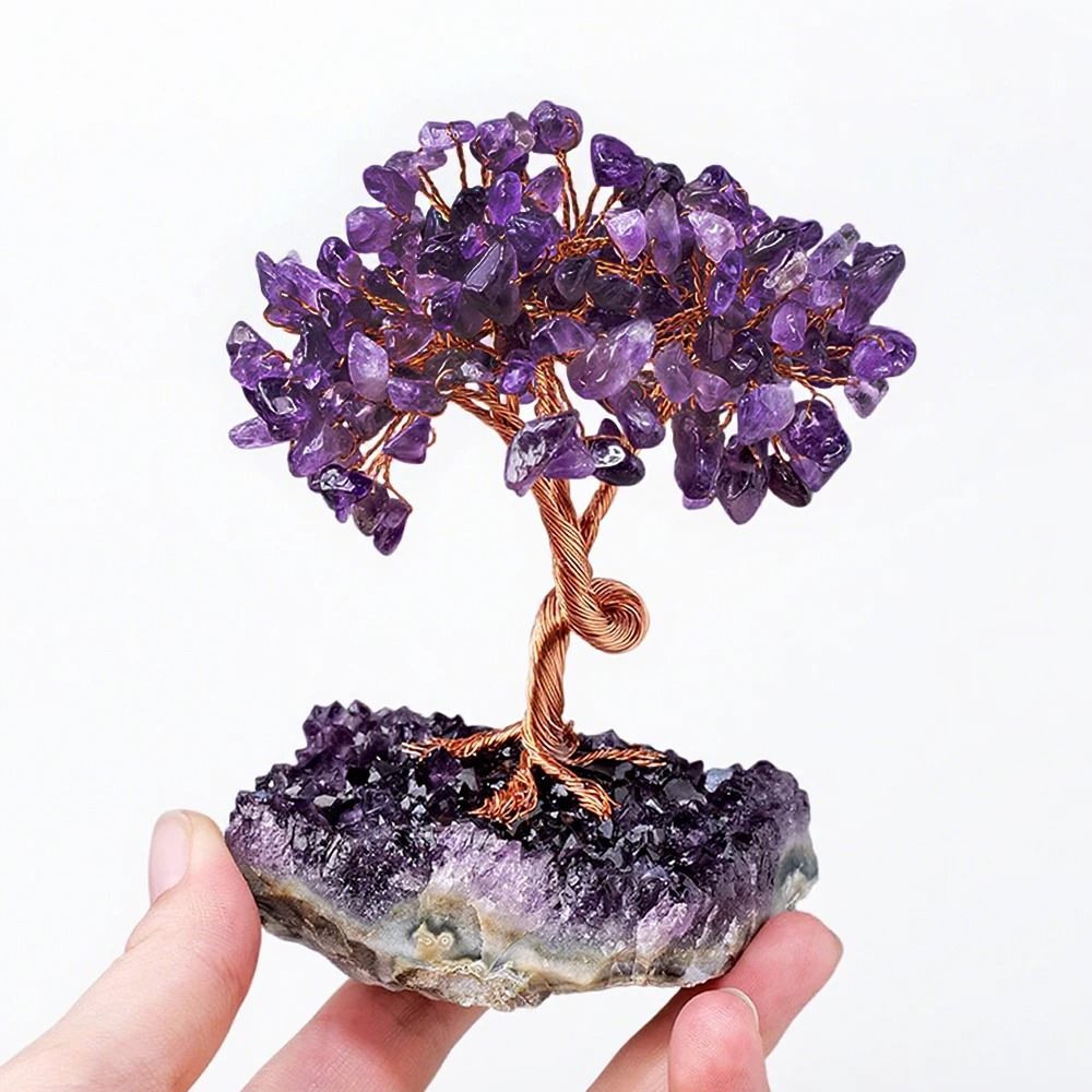 Amethyst Crystal Tree Wire Wrapped Healing Stone Decor With Base 7