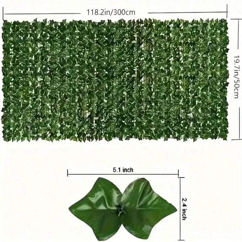 Artificial Ivy Privacy Fence Screen UV Resistant Green Wall Panel For Outdoor Decor 2