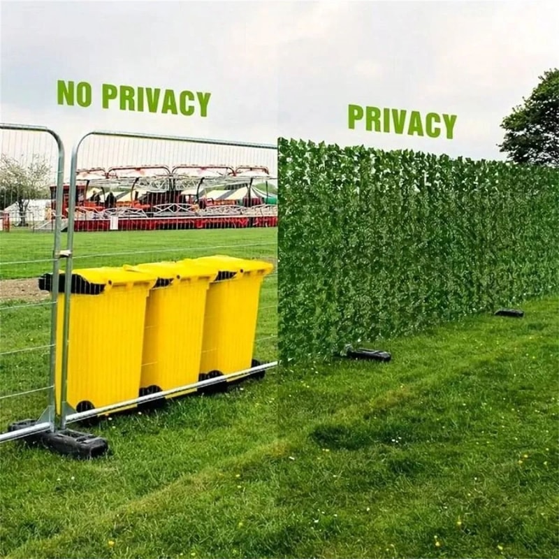 Artificial Ivy Privacy Fence Screen UV Resistant Green Wall Panel For Outdoor Decor 3