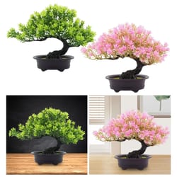 artificial bonsai tree japanese pine mini plant decor for desk and home