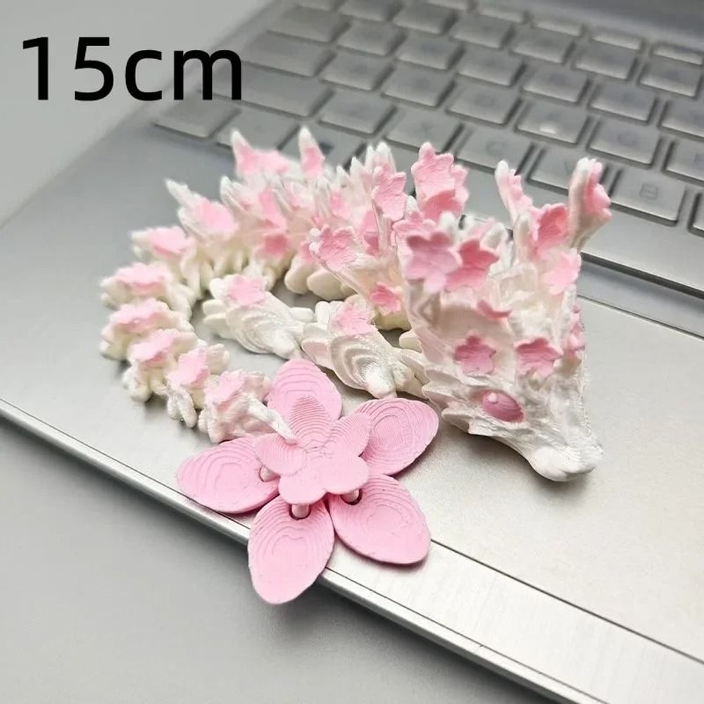 3D Printed Cherry Blossom Dragon Movable Joint Desk Decor Figure 1