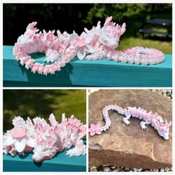 3d printed cherry blossom dragon movable joint desk decor figure