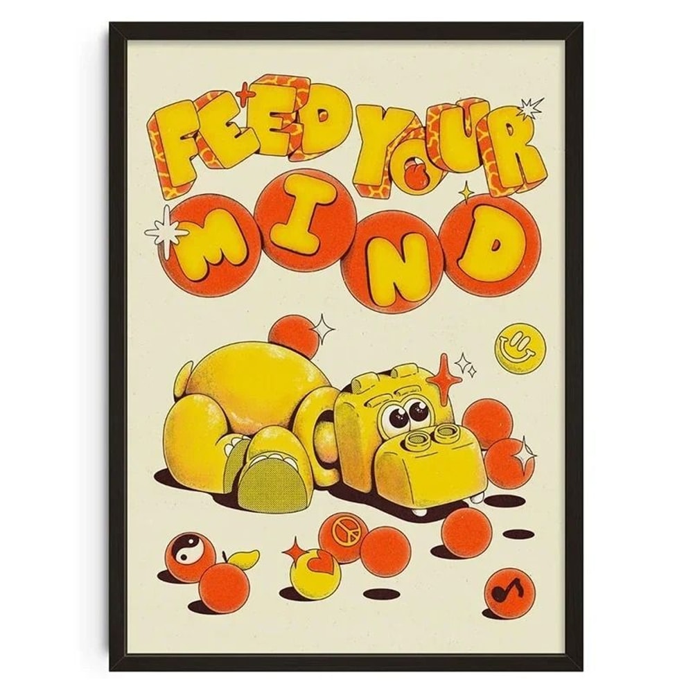 Retro Abstract Canvas Wall Art Nourishing Soul Aesthetic Poster Print 18