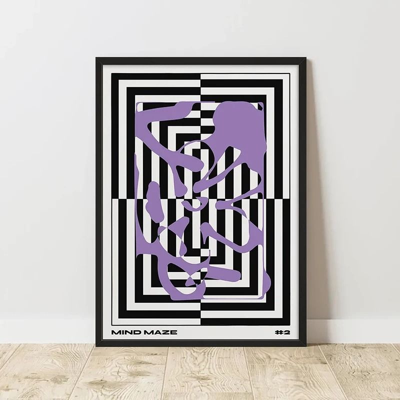 Classic Retro Abstract Canvas Poster Frameless Wall Art Print 22