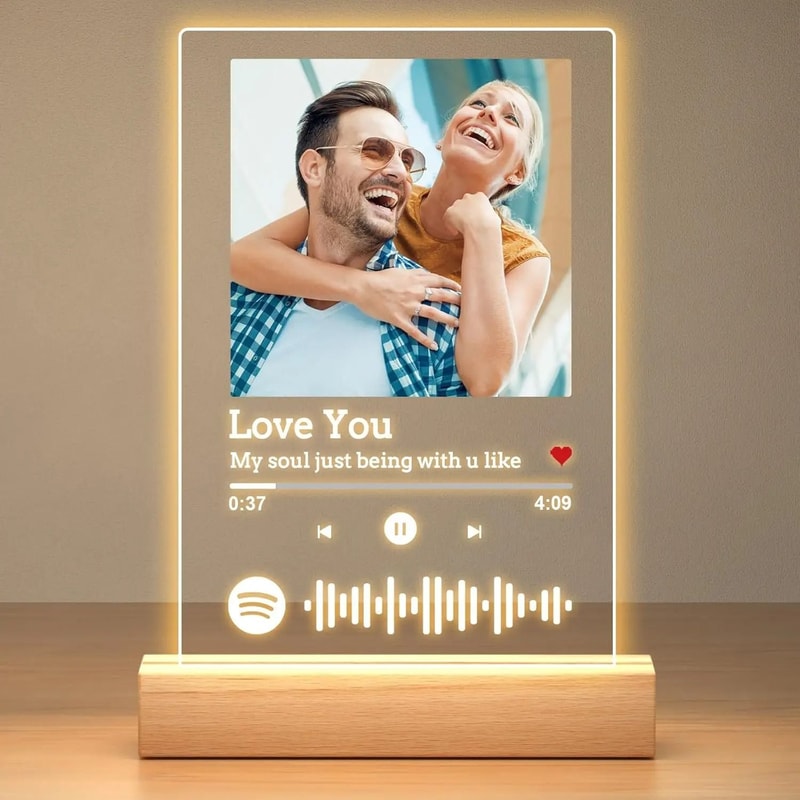 Personalized Spotify Plaque Acrylic Music Photo Frame LED Lamp Gift 1