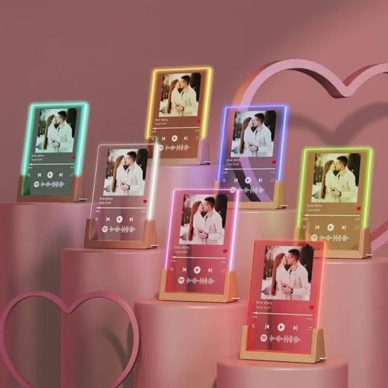 Personalized Spotify Plaque Acrylic Music Photo Frame LED Lamp Gift 6