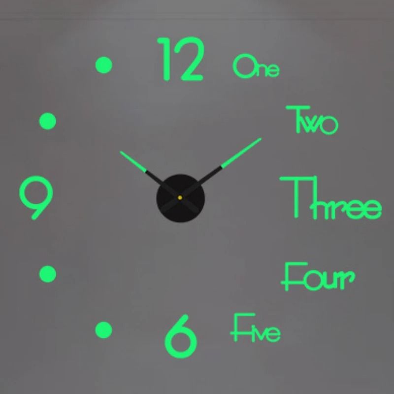 Modern 3D DIY Wall Clock Acrylic Mirror Large Decorative Clock 2