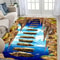 3D Ocean Desert Crack Rug Non Slip Washable Beach Style Carpet 13