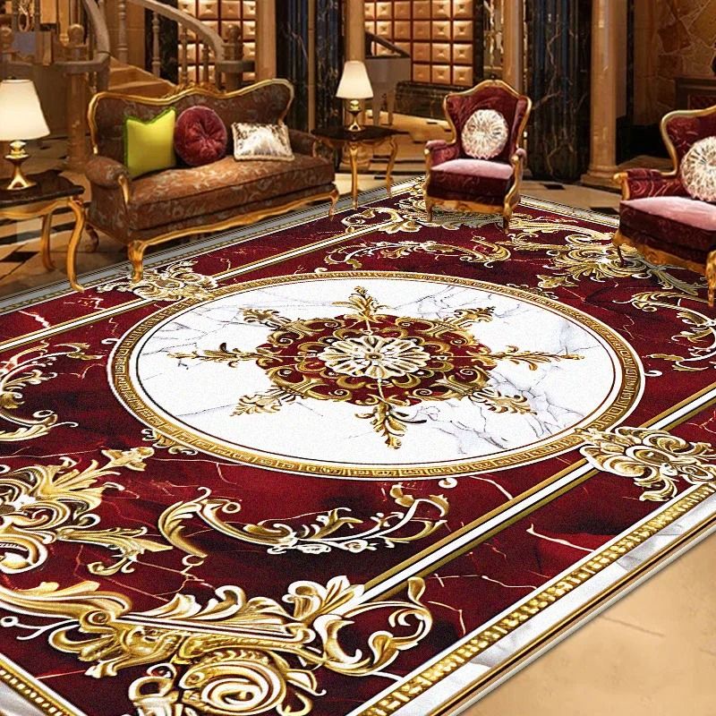 Retro European Large Area Rug Non Slip Living Room Carpet Elegant Floor Decor 12